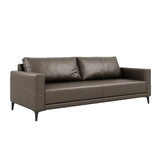 Coffee Waterproof Faux Leather Upholstered Back Sofa Image - 17