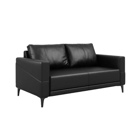 Coffee Waterproof Faux Leather Upholstered Back Sofa Image - 2
