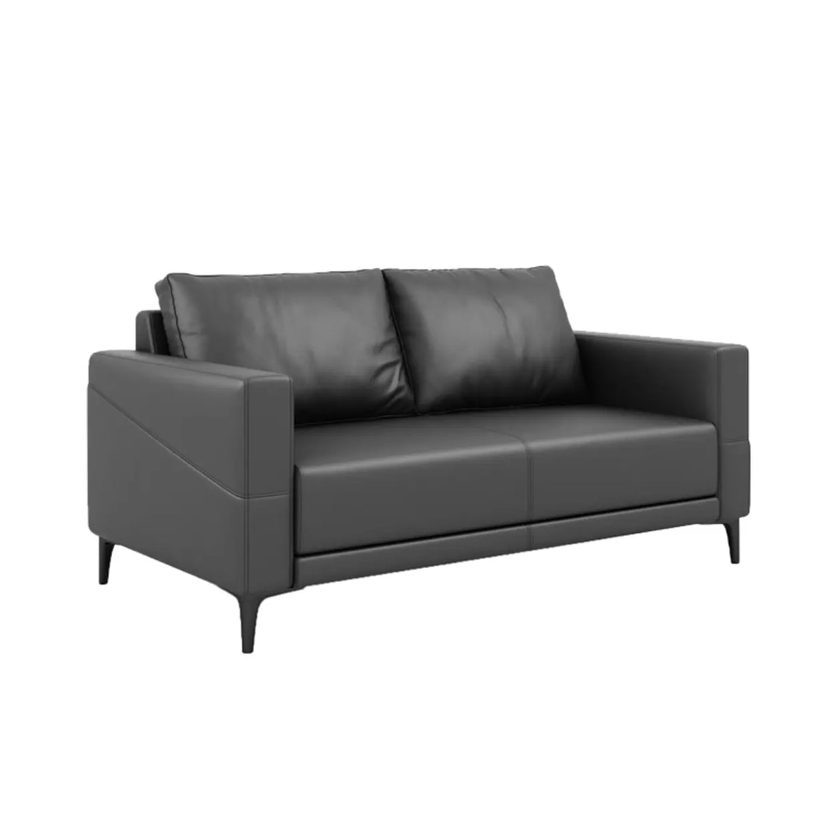 Coffee Waterproof Faux Leather Upholstered Back Sofa Image - 7