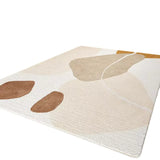 Color Block Scandinavian Rectangle Soft Cream Area Rug Image - 10