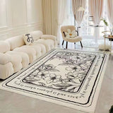 Color Block Scandinavian Rectangle Soft Cream Area Rug Image - 2