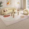 Color Block Scandinavian Rectangle Soft Cream Area Rug Image - 3