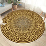 Color Blocks Modern Round Anti-Slip Vinyl Area Rug Image - 7