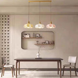 Colorful 3-Light Floral Glass Island Ceiling Lights Image - 14