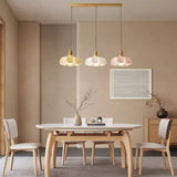 Colorful 3-Light Floral Glass Island Ceiling Lights Image - 15