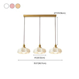 Colorful 3-Light Floral Glass Island Ceiling Lights #size