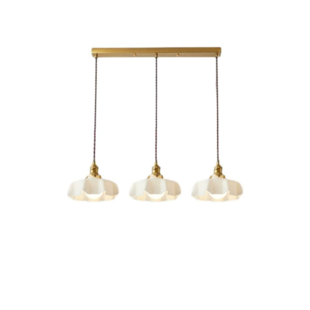 Colorful 3-Light Floral Glass Island Ceiling Lights Image - 2