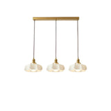 Colorful 3-Light Floral Glass Island Ceiling Lights Image - 2