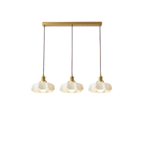 Colorful 3-Light Floral Glass Island Ceiling Lights Image - 2