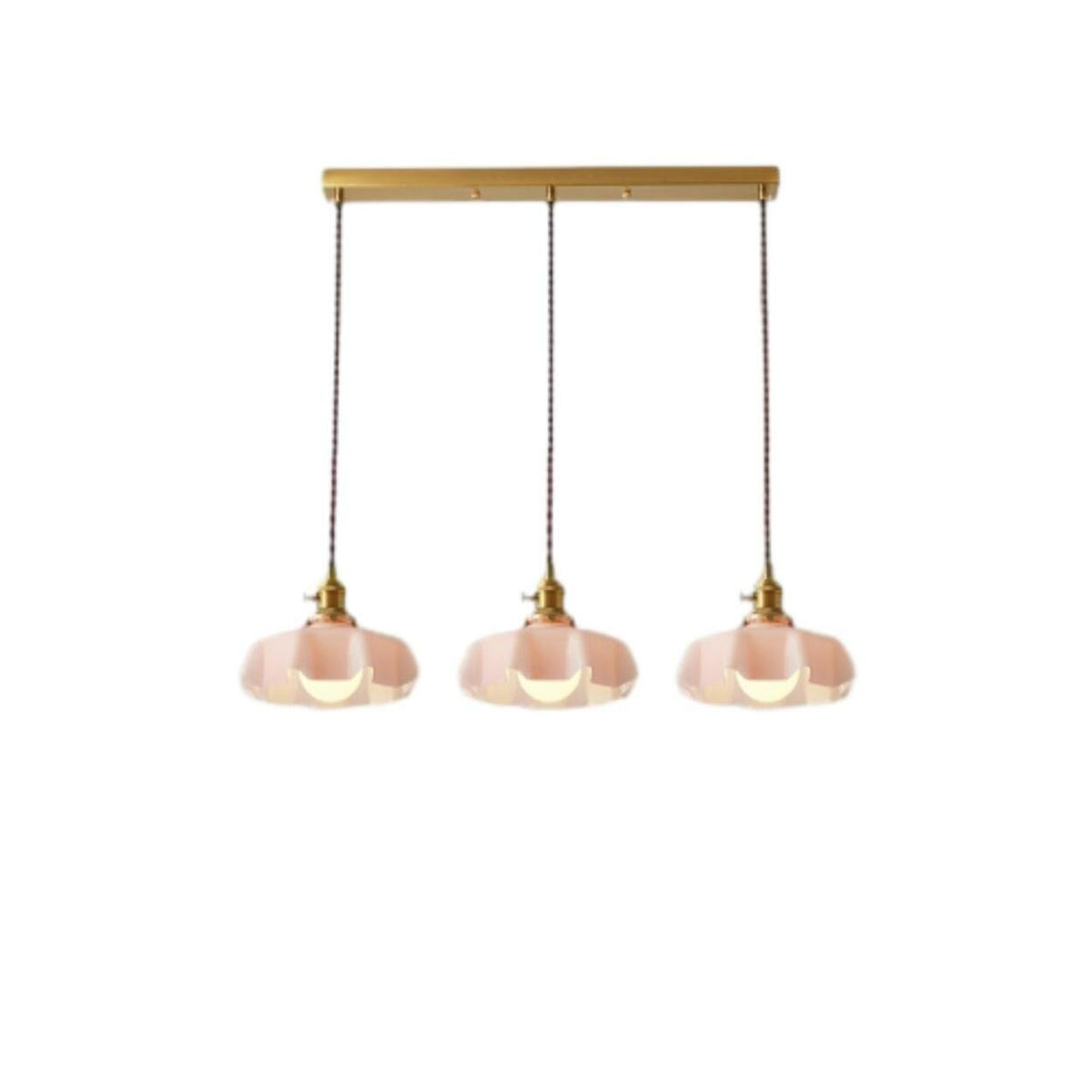 Colorful 3-Light Floral Glass Island Ceiling Lights Image - 3