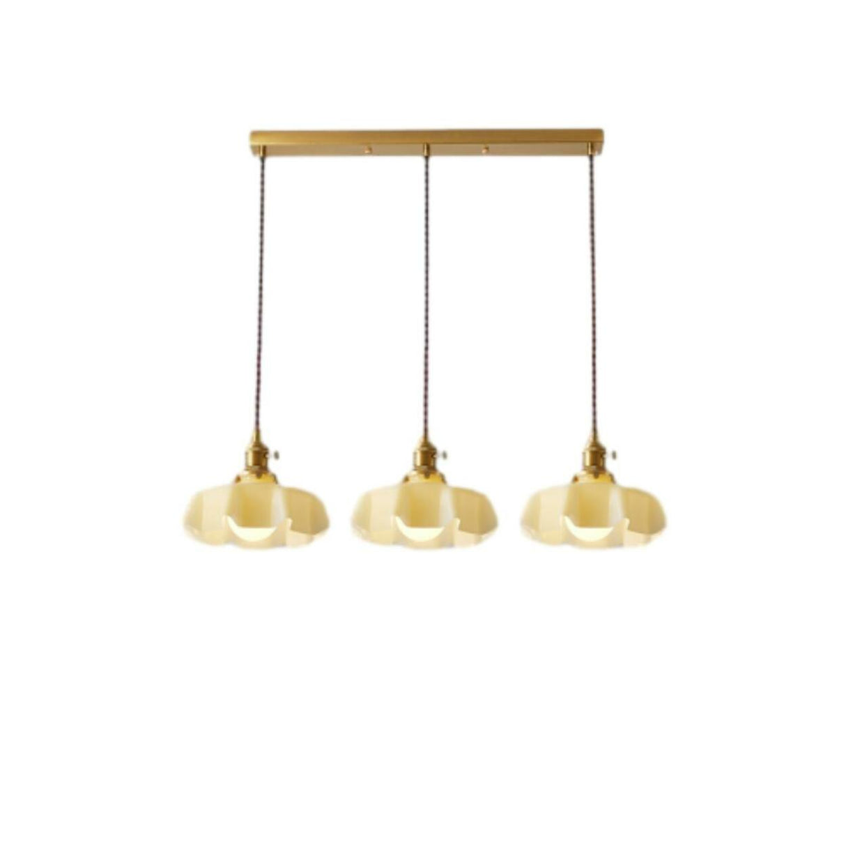Colorful 3-Light Floral Glass Island Ceiling Lights Image - 5