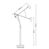 Colorful Adjustable Swing Arm LED Floor Lamp with Yellow Shade Image - 11 #size