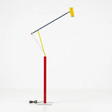 Colorful Adjustable Swing Arm LED Floor Lamp with Yellow Shade Image - 4