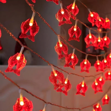 Colorful Fish-Shaped Outdoor Decorative String Lights Image - 2