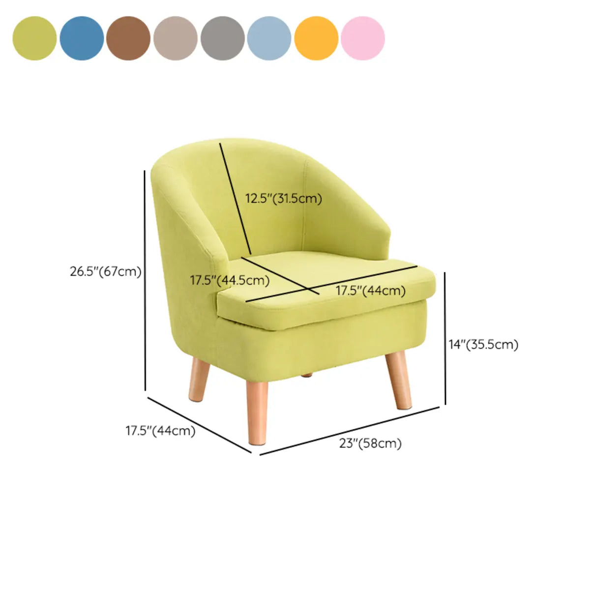 Colorful Flannel Curved Back Accent Chair with Slipcover 
