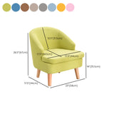 Colorful Flannel Curved Back Accent Chair with Slipcover #size