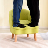 Colorful Flannel Curved Back Accent Chair with Slipcover Image - 4