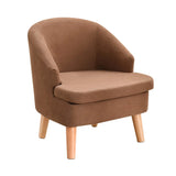 Colorful Flannel Curved Back Accent Chair with Slipcover Image - 5