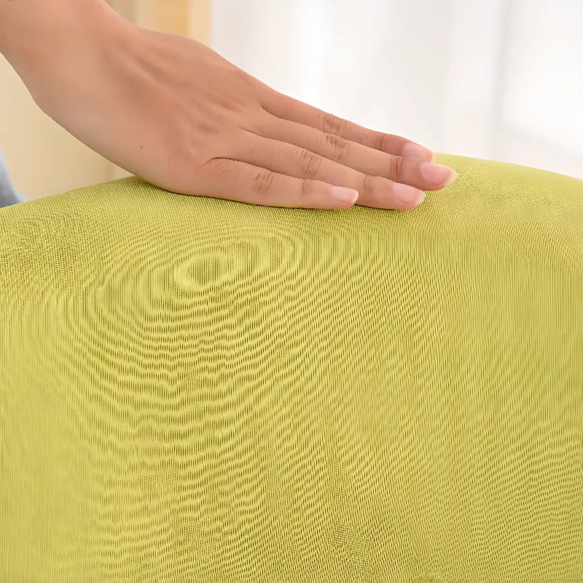 Colorful Flannel Curved Back Accent Chair with Slipcover Image - 6