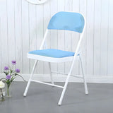 Colorful Foldable Armless Metal Home Low-Back Office Chair Image - 12