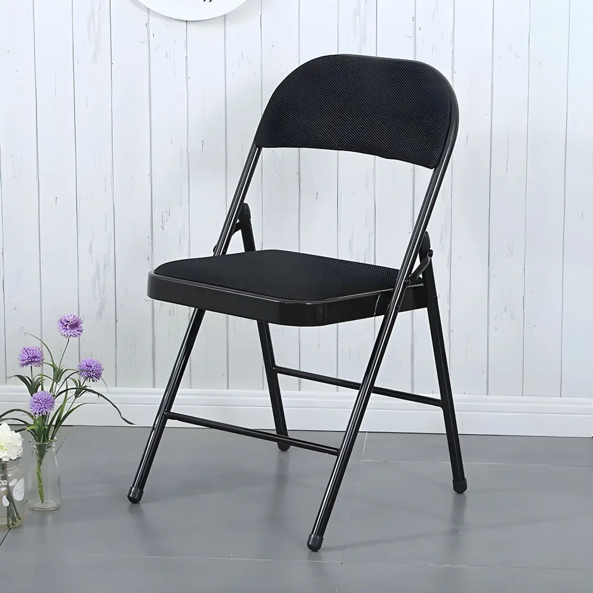 Colorful Foldable Armless Metal Home Low-Back Office Chair Image - 2