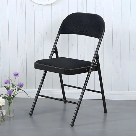Colorful Foldable Armless Metal Home Low-Back Office Chair Image - 2