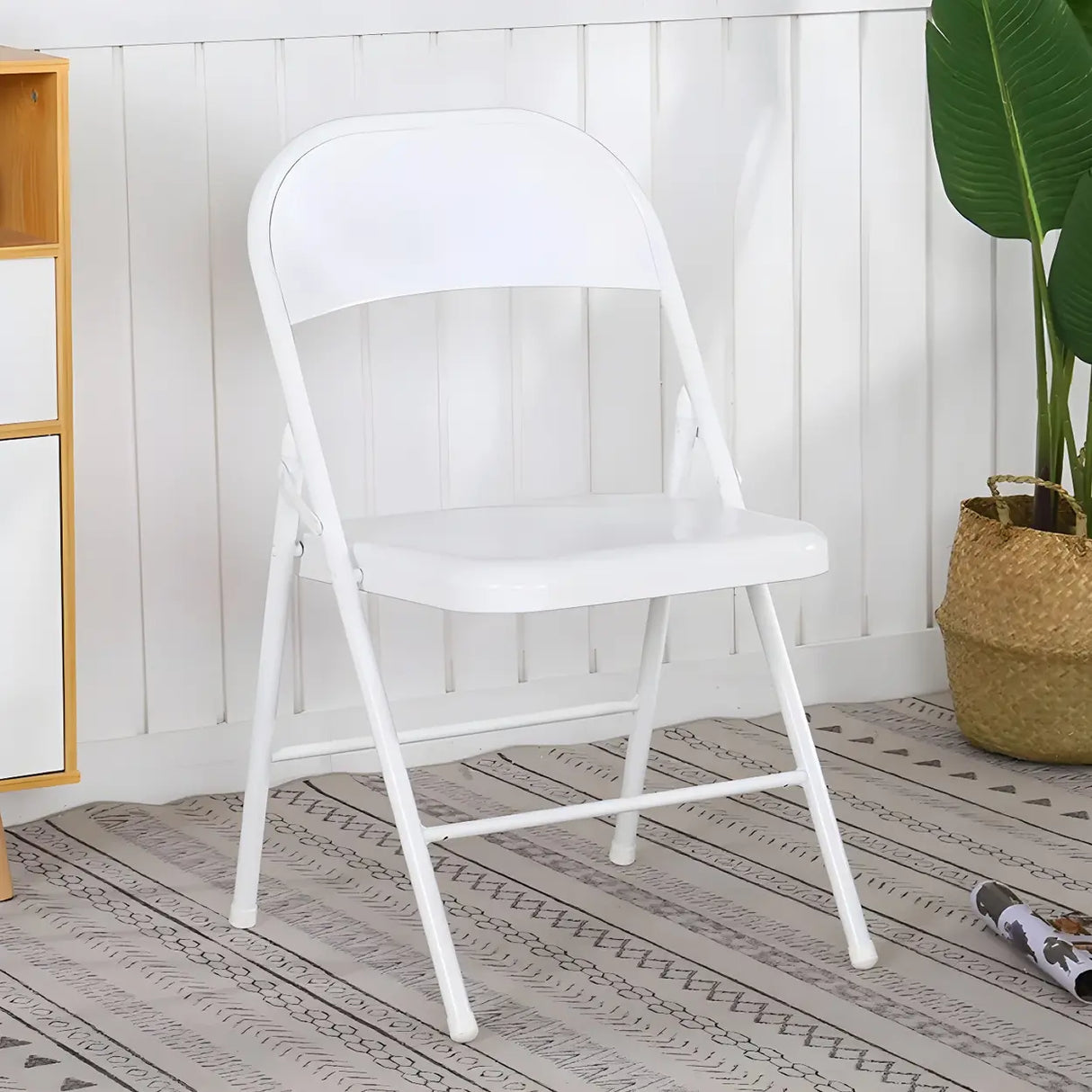 Colorful Foldable Armless Metal Home Low-Back Office Chair Image - 20