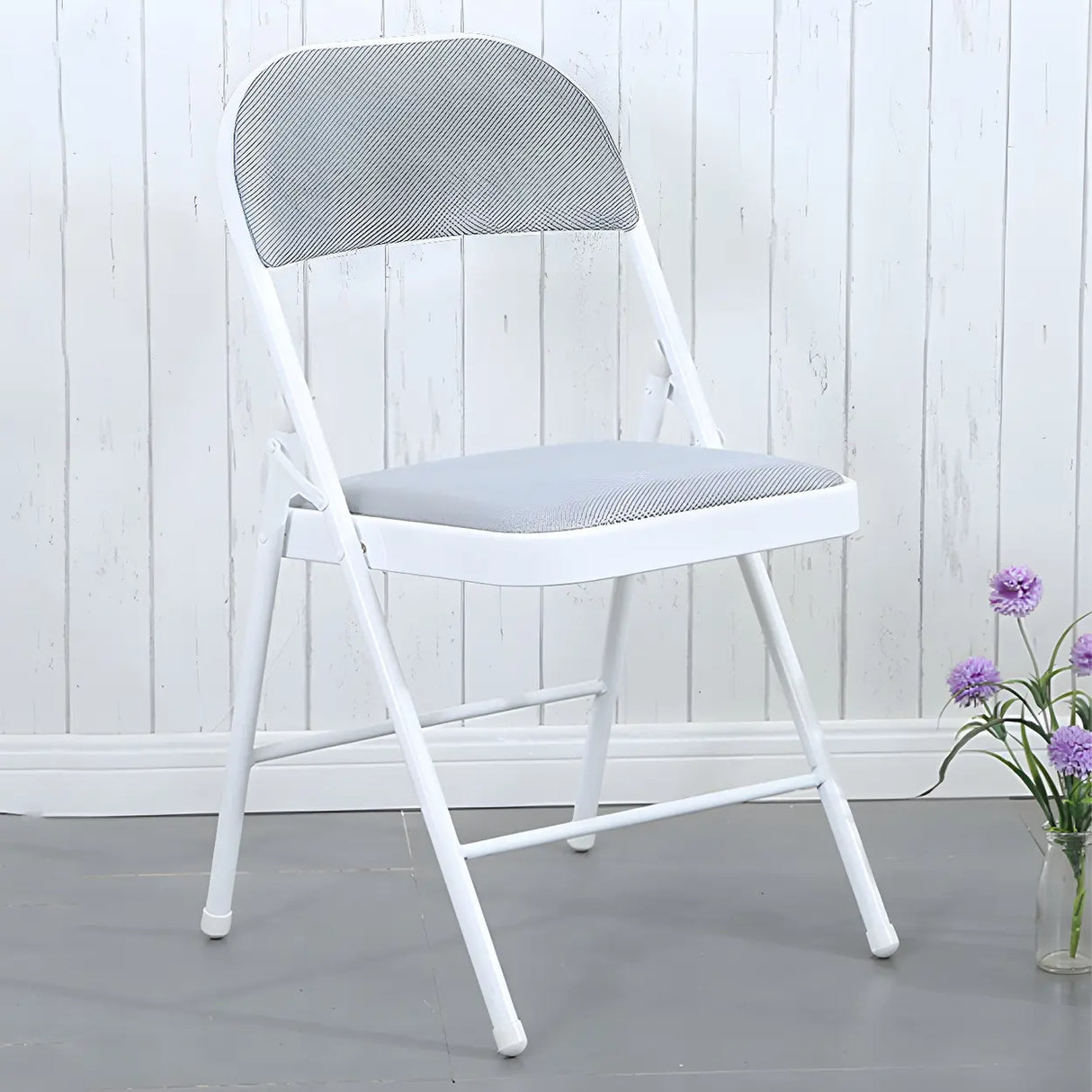 Colorful Foldable Armless Metal Home Low-Back Office Chair Image - 22