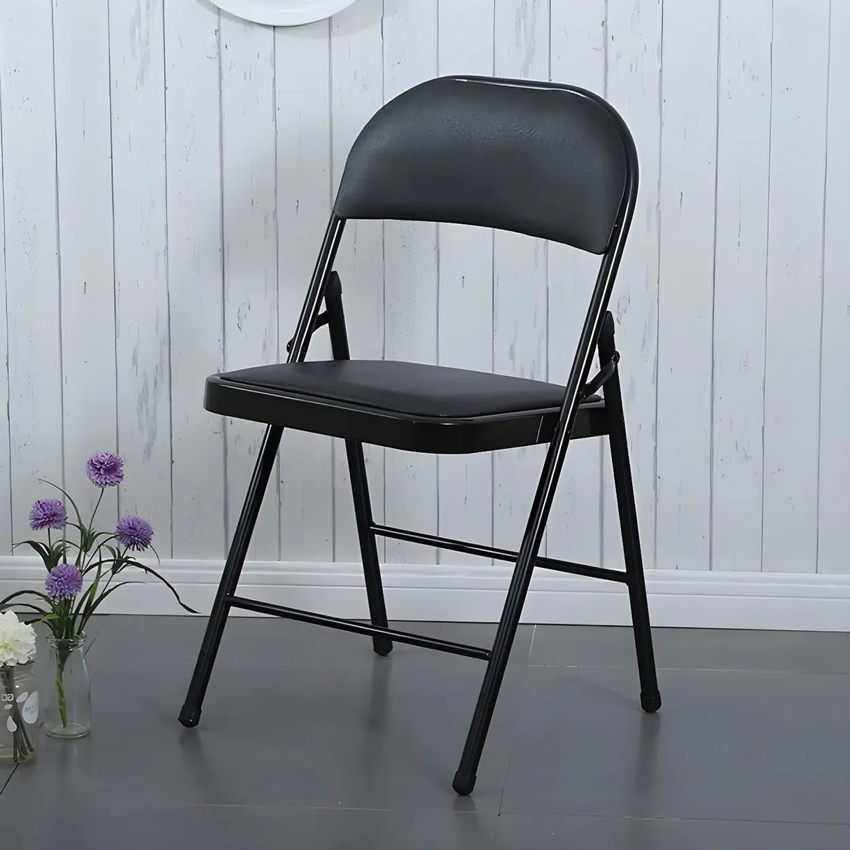 Colorful Foldable Armless Metal Home Low-Back Office Chair Image - 24