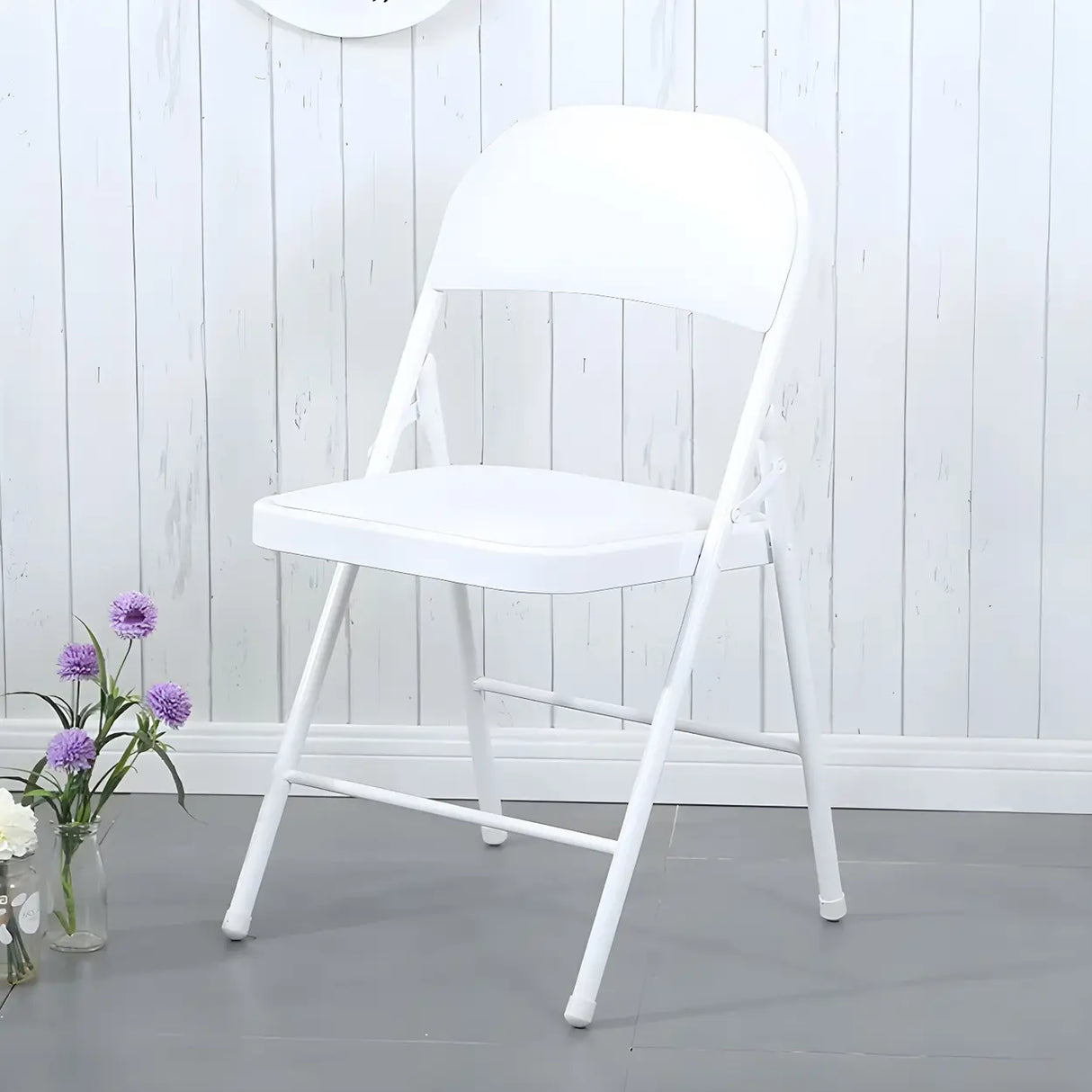 Colorful Foldable Armless Metal Home Low-Back Office Chair Image - 25