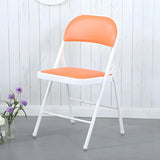 Colorful Foldable Armless Metal Home Low-Back Office Chair Image - 28