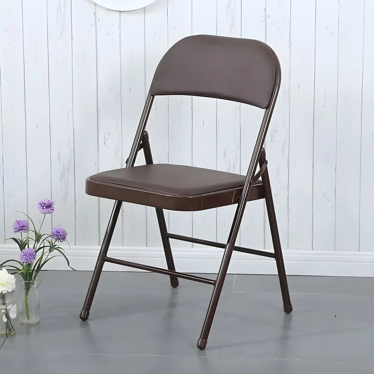 Colorful Foldable Armless Metal Home Low-Back Office Chair Image - 29