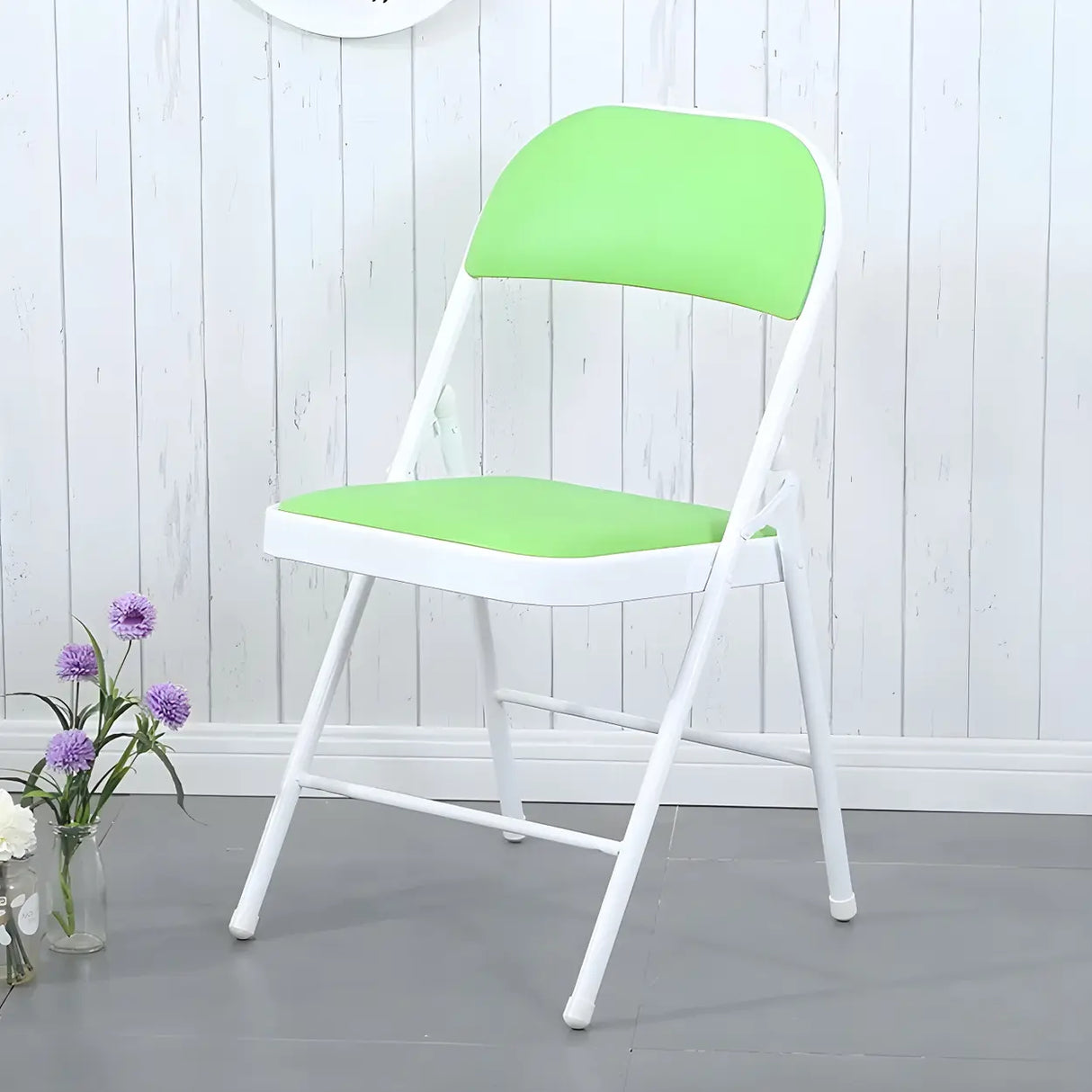 Colorful Foldable Armless Metal Home Low-Back Office Chair Image - 30