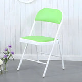 Colorful Foldable Armless Metal Home Low-Back Office Chair Image - 30