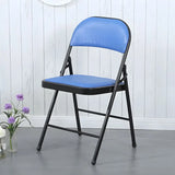 Colorful Foldable Armless Metal Home Low-Back Office Chair Image - 32