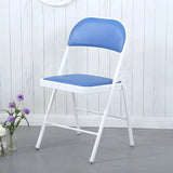 Colorful Foldable Armless Metal Home Low-Back Office Chair Image - 35