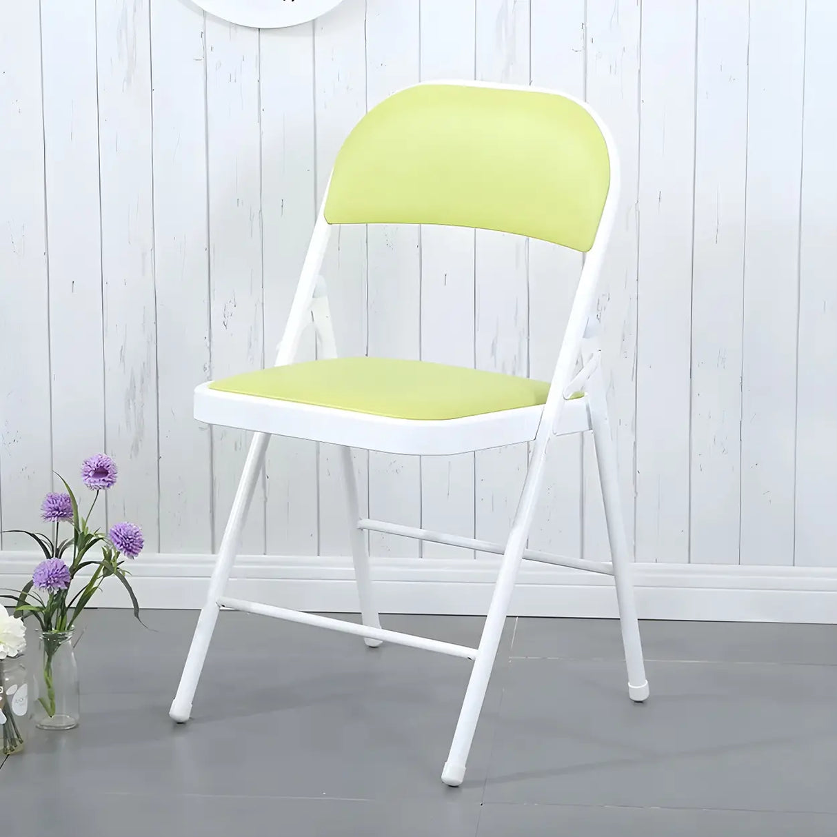 Colorful Foldable Armless Metal Home Low-Back Office Chair Image - 36