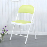 Colorful Foldable Armless Metal Home Low-Back Office Chair Image - 36