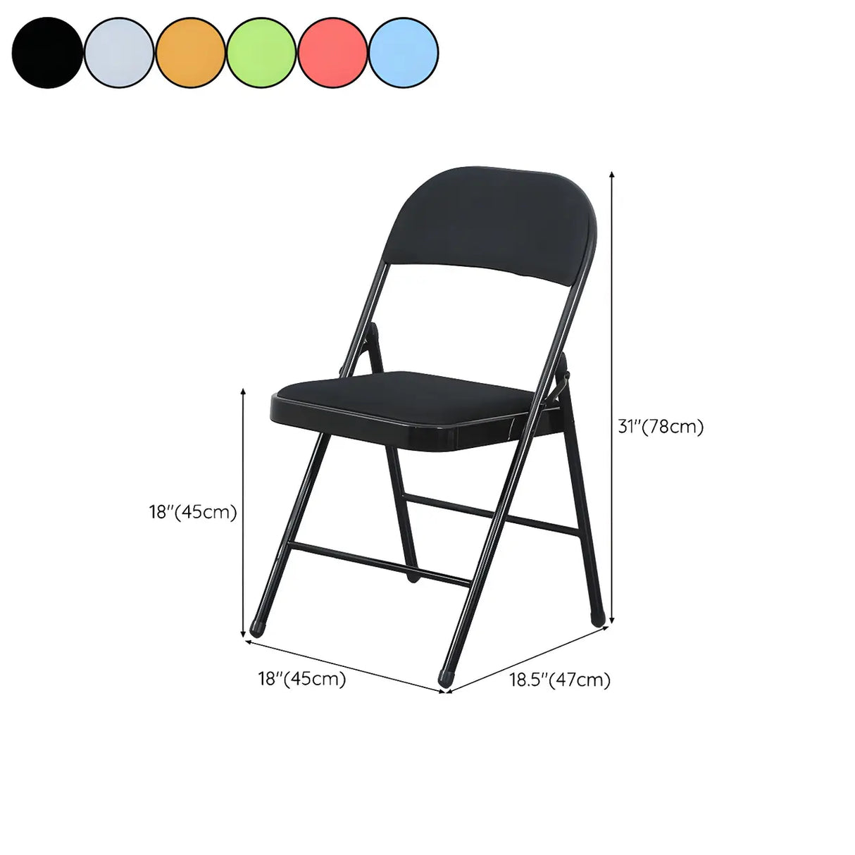 Colorful Foldable Armless Metal Home Low-Back Office Chair Image - 38