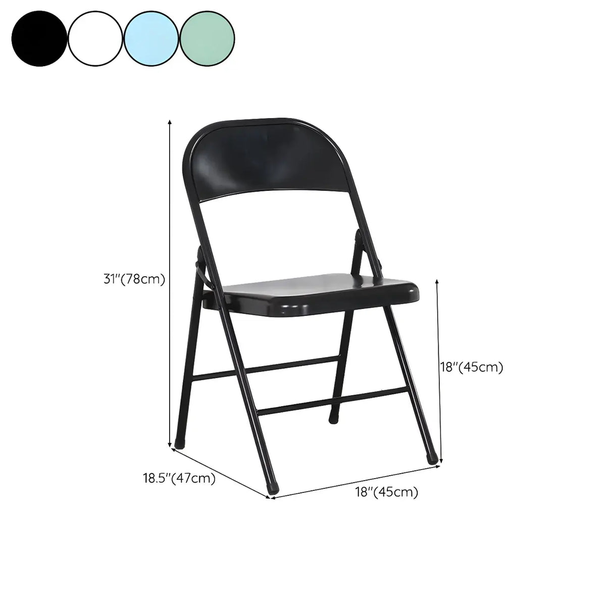 Colorful Foldable Armless Metal Home Low-Back Office Chair Image - 40