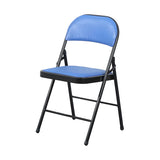 Colorful Foldable Armless Metal Home Low-Back Office Chair Image - 9