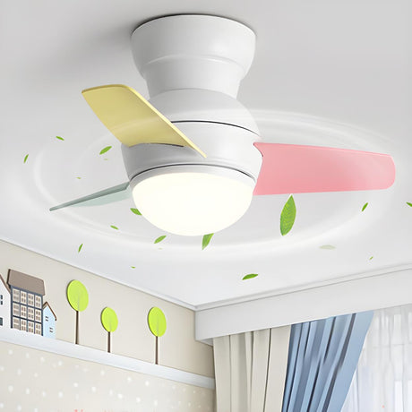 Colorful Kids Room 3-Blade LED Ceiling Fan with Light Image - 1