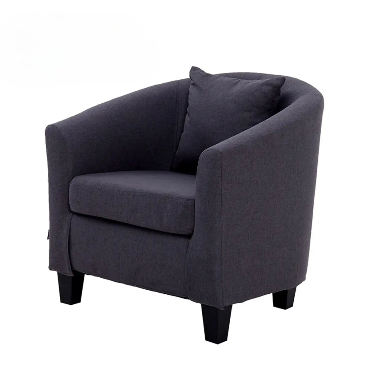 Colorful Linen Fixed Back Barrel Chair with Slipcover Image - 12
