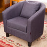 Colorful Linen Fixed Back Barrel Chair with Slipcover Image - 13
