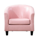Colorful Linen Fixed Back Barrel Chair with Slipcover Image - 17