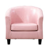 Colorful Linen Fixed Back Barrel Chair with Slipcover Image - 17
