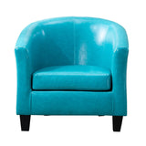 Colorful Linen Fixed Back Barrel Chair with Slipcover Image - 19