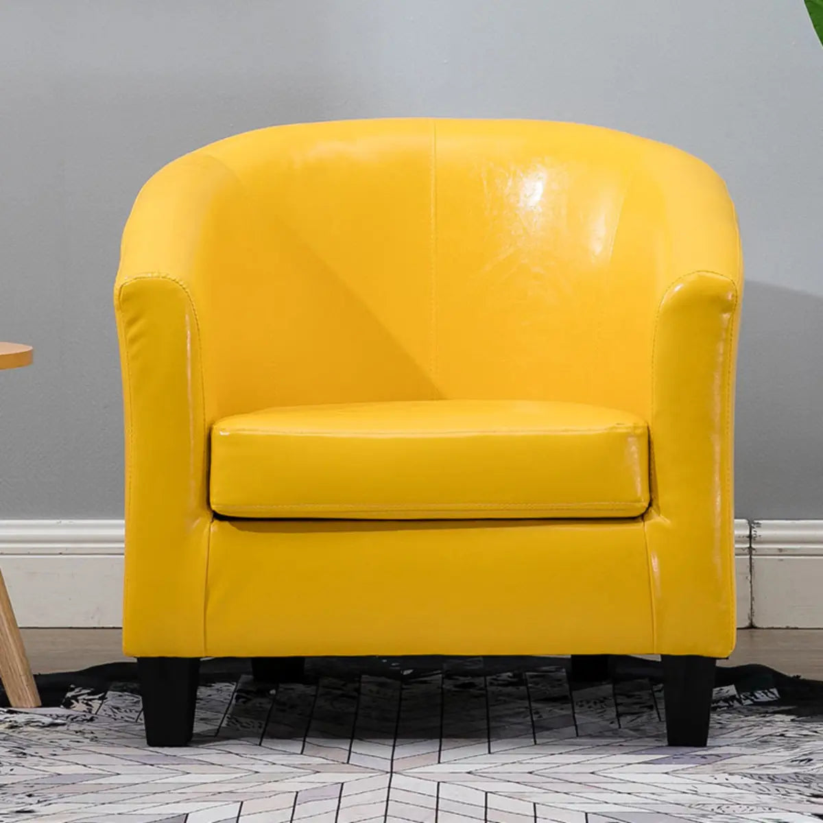 Colorful Linen Fixed Back Barrel Chair with Slipcover Image - 2