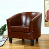 Colorful Linen Fixed Back Barrel Chair with Slipcover Image - 24