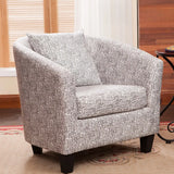 Colorful Linen Fixed Back Barrel Chair with Slipcover Image - 25